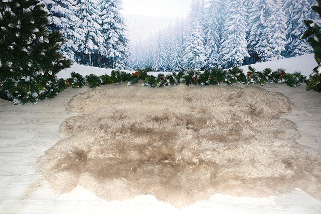 6er Lammfell-Teppich Beige Naturbelassen XXL Riesen-Fellteppich